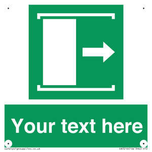 Custom sign safe condition Door slides right to open